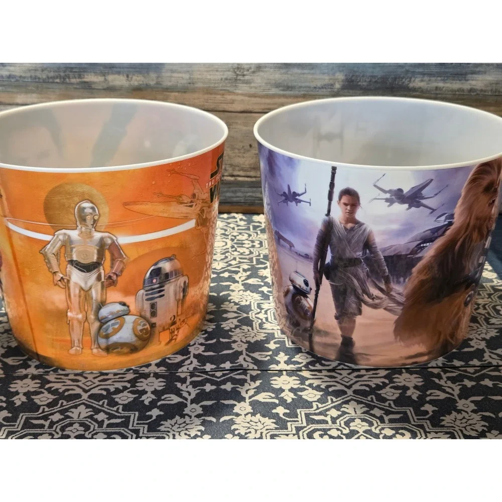 Star Wars The Force Awakens Collectible Movie Theater Popcorn Buckets‎ Set of 2